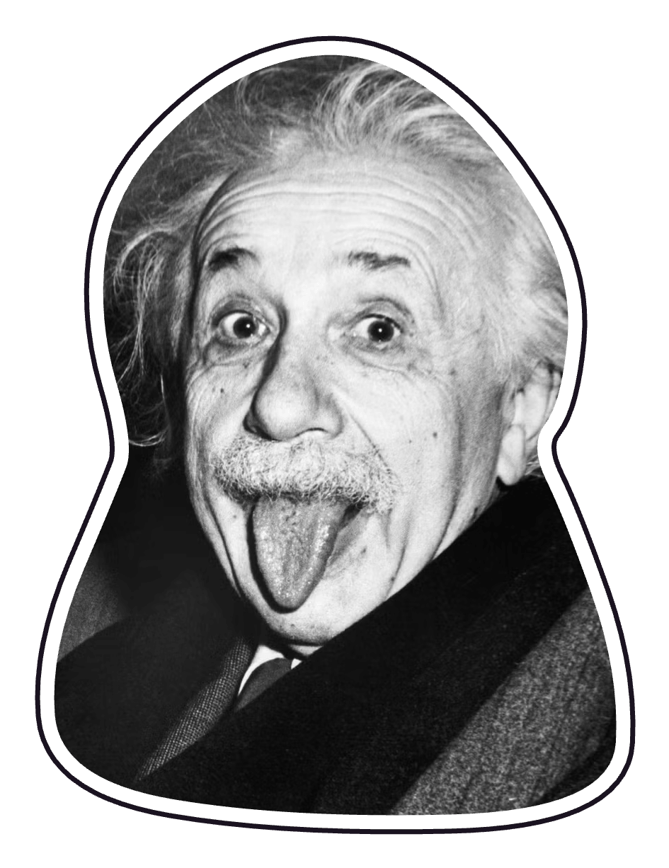 Albert Einstein sticking his tongue out